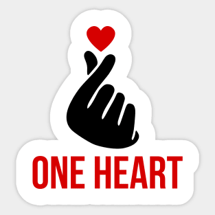 One Heart Design: Celebrate Unity and Love Sticker